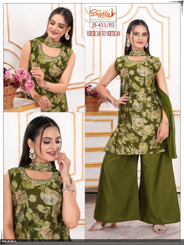 JS 451 3 Mehndi Half Sleeve